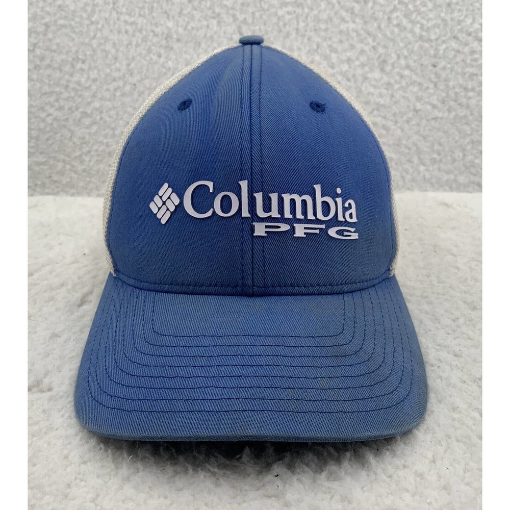 Columbia PFG Fitted Trucker Hat Adult Size S/M Fishing Marlin Blue Outdoors Dad